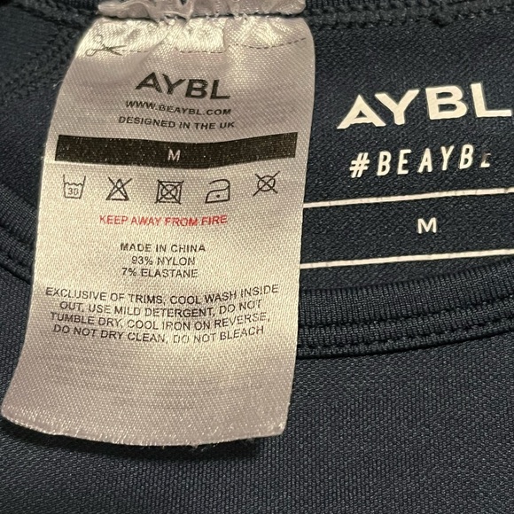 AYBL Staple Long Sleeve Crop Top in Navy - Picture 7 of 9